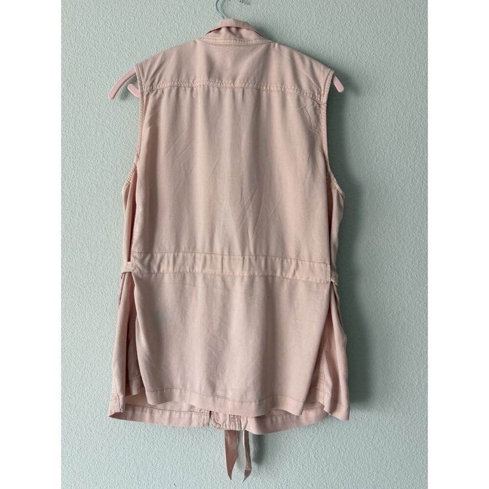 Max Jeans Utility Vest Women's Size M Blush Pink Sleeveless Belted Cargo Vest - Picture 4 of 9